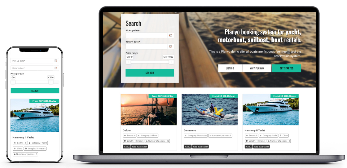 boat rental software, boat rental script, rental system