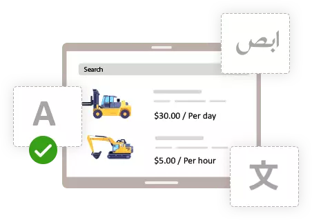 construction equipment rental software with multi language support